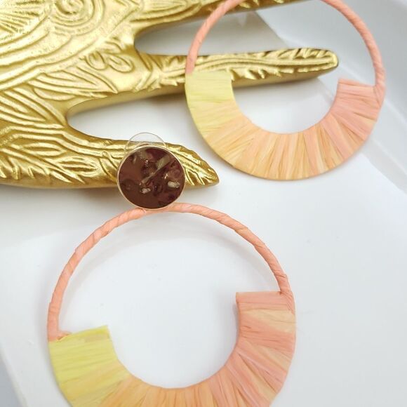 New!  FP Raffia Wrapped Earrings - Picture 8 of 9